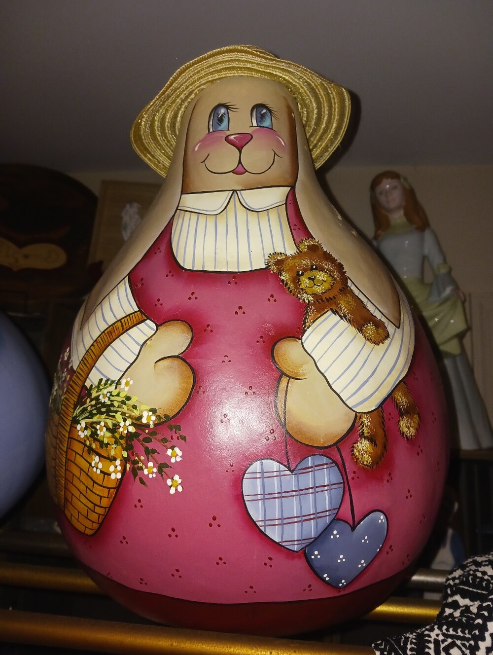 Large Hand-Painted Rabbut Gourd